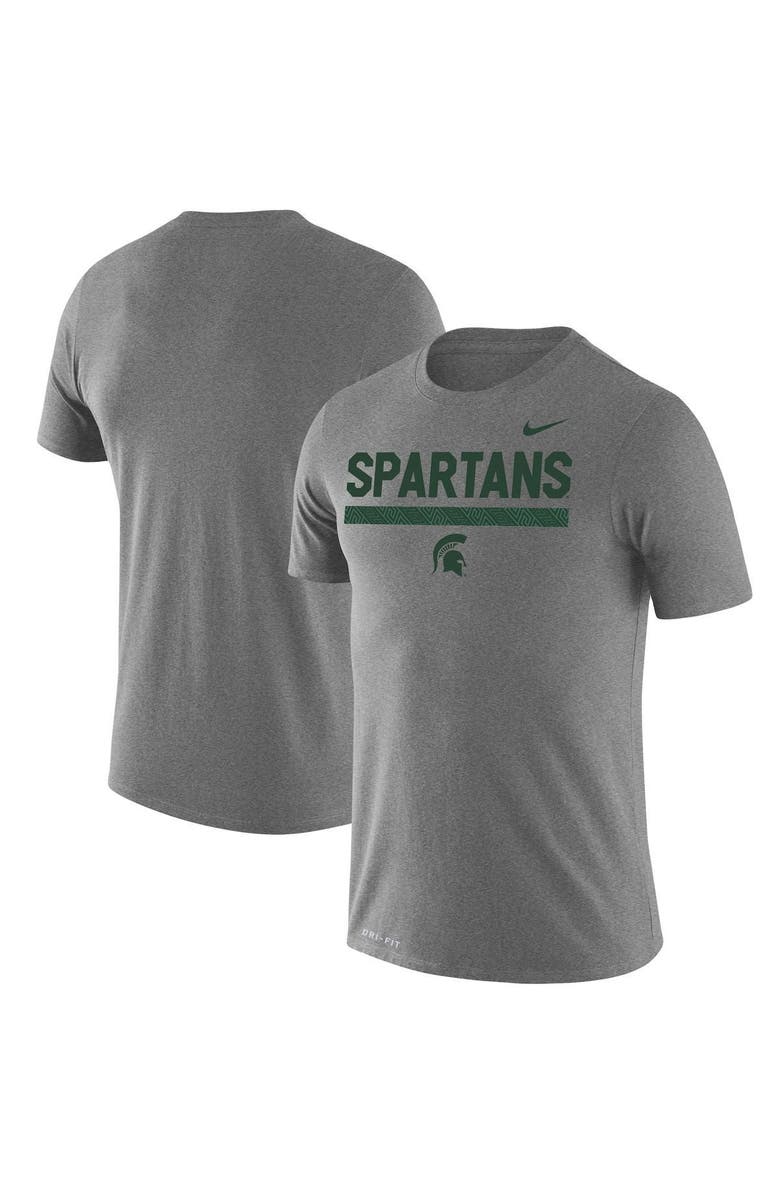 Nike Men's Nike Heathered Gray Michigan State Spartans Team DNA Legend Performance T-Shirt, Main, color, 