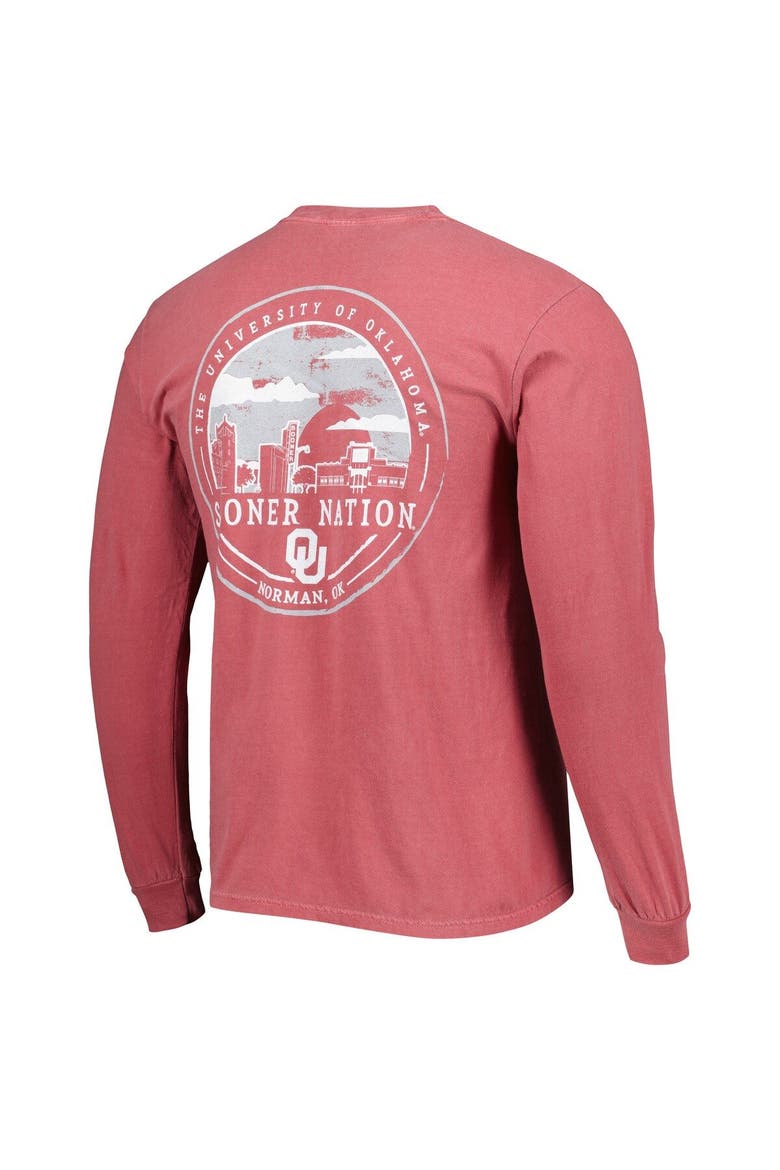 Men's Crimson Oklahoma Sooners Circle Campus Scene Long Sleeve T-Shirt, Alternate, color, Crimson