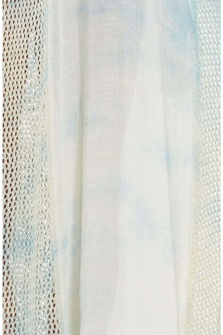 Crochet Godet Cover-Up Maxi Dress, Alternate, color, BLUE TD