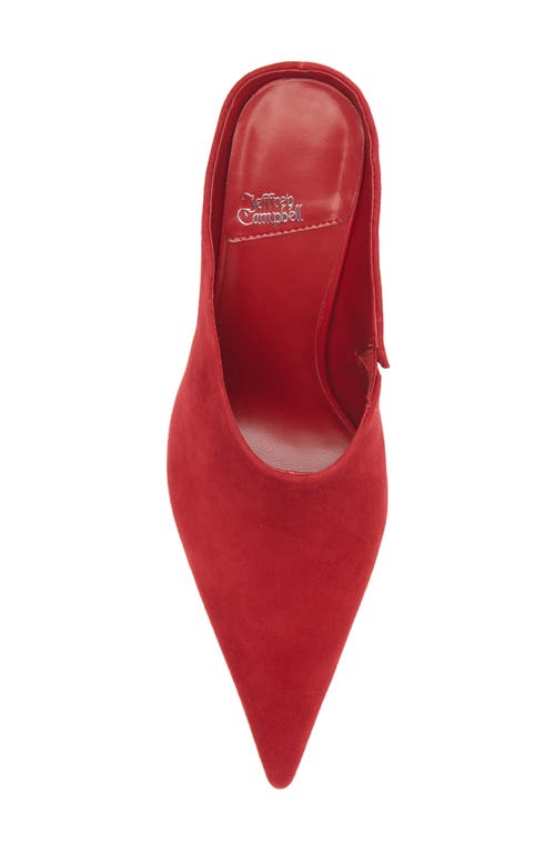 Jeffrey Campbell Vader Pointed Toe Mule In Red Suede