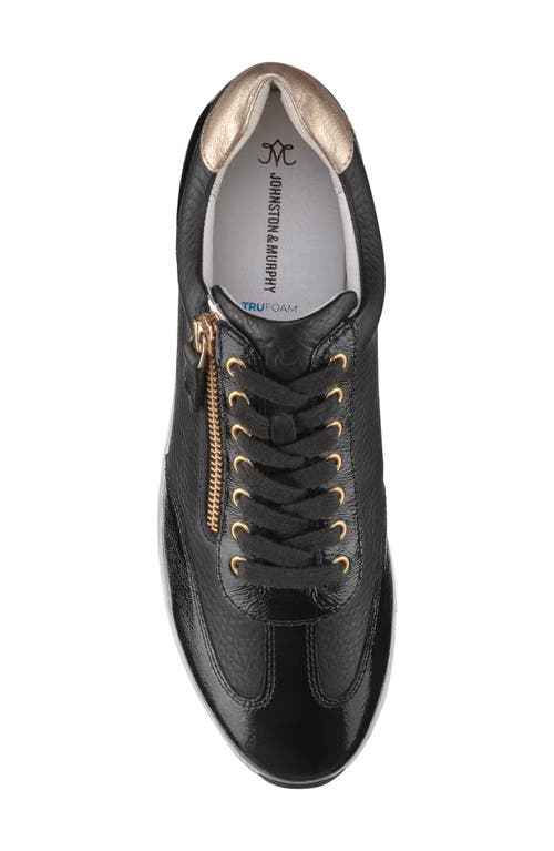 Johnston & Murphy Collection Gracie Side Zip Sneaker In Black