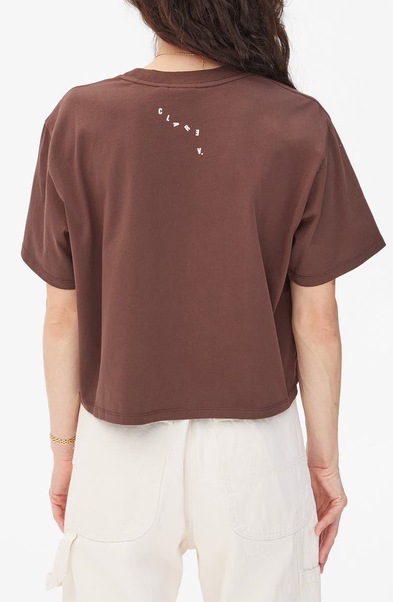 Clare V. Le Carre Oui Graphic T-Shirt, Alternate, color, Chocolate
