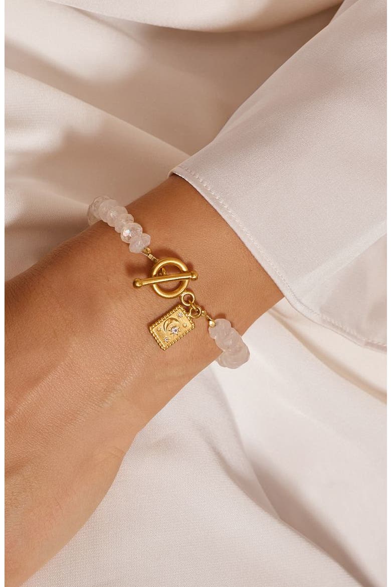 Divine Knowing Moonstone Bracelet, Alternate, color, Gold