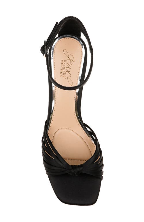 Jewel Badgley Mischka Silvia Ankle Strap Sandal In Black Satin