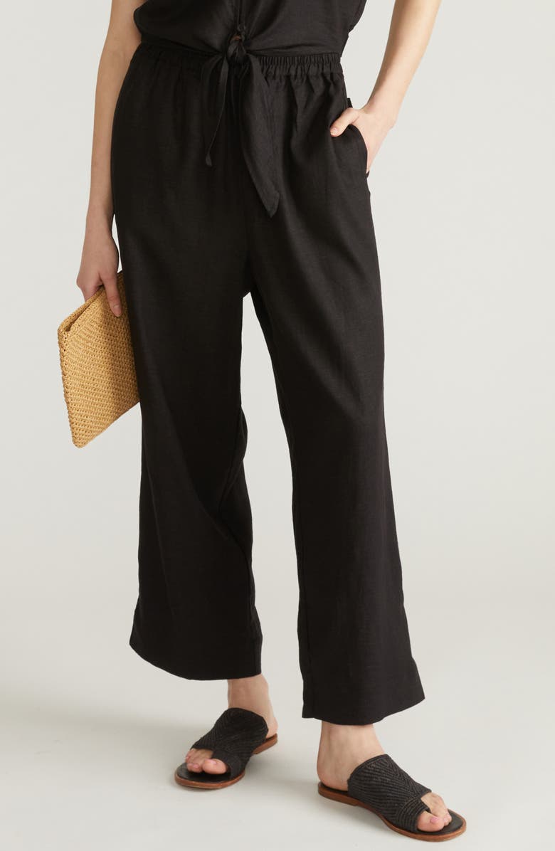 Universal Standard Iris Linen Blend Pull-On Pants, Main, color, 