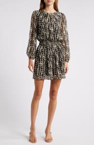 Rails Lanie Shibori Print Long Sleeve Minidress