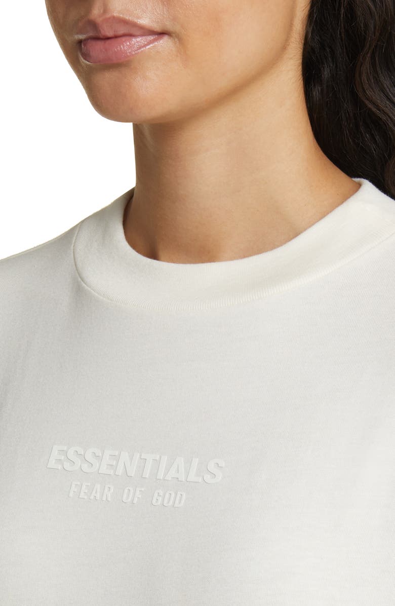 Fear of God Essentials Essentials Cotton Blend T-Shirt Dress, Alternate, color, Cloud Dancer