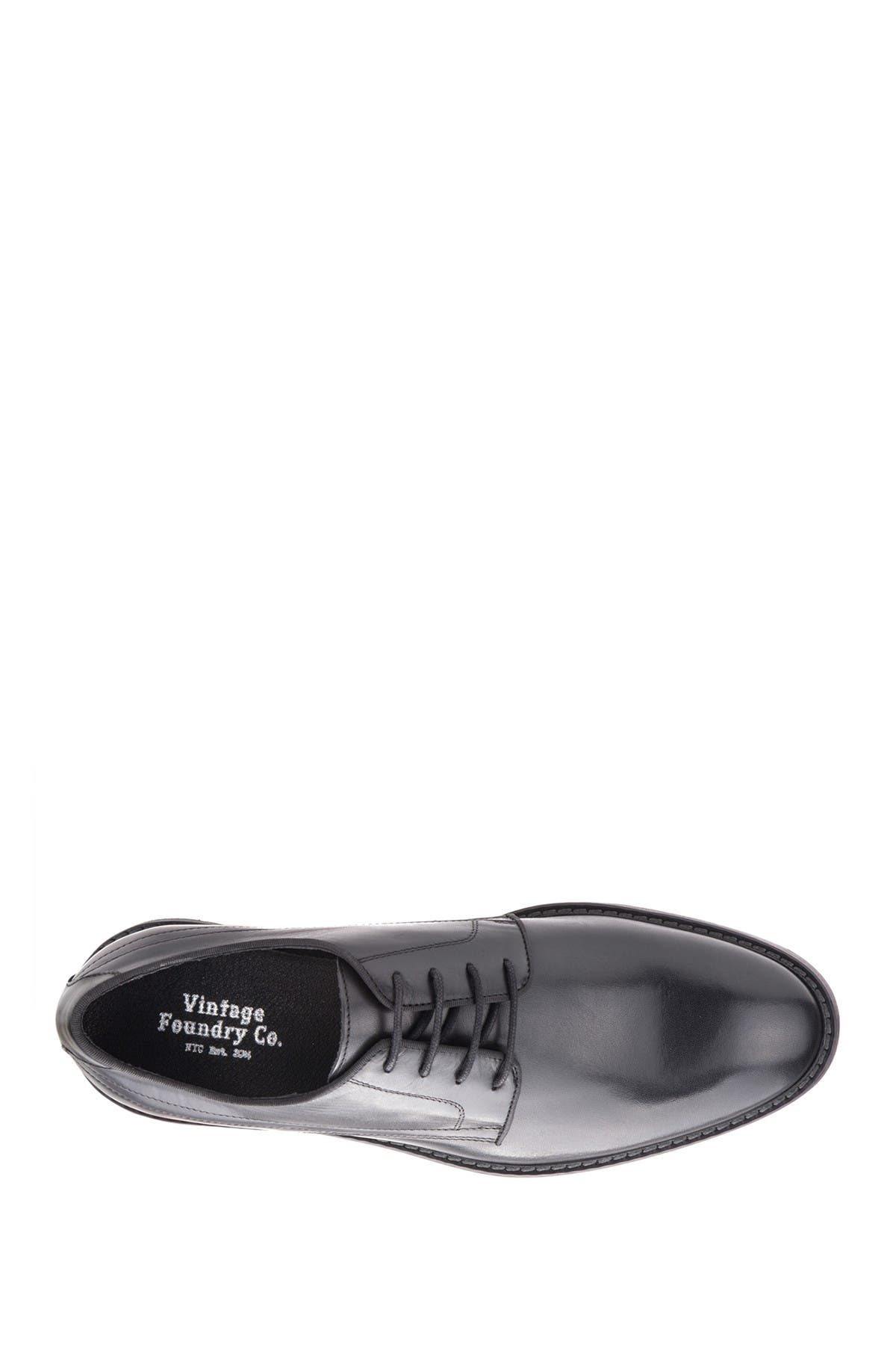 VINTAGE FOUNDRY Elias Plain Toe Leather Derby, Alternate, color, Black