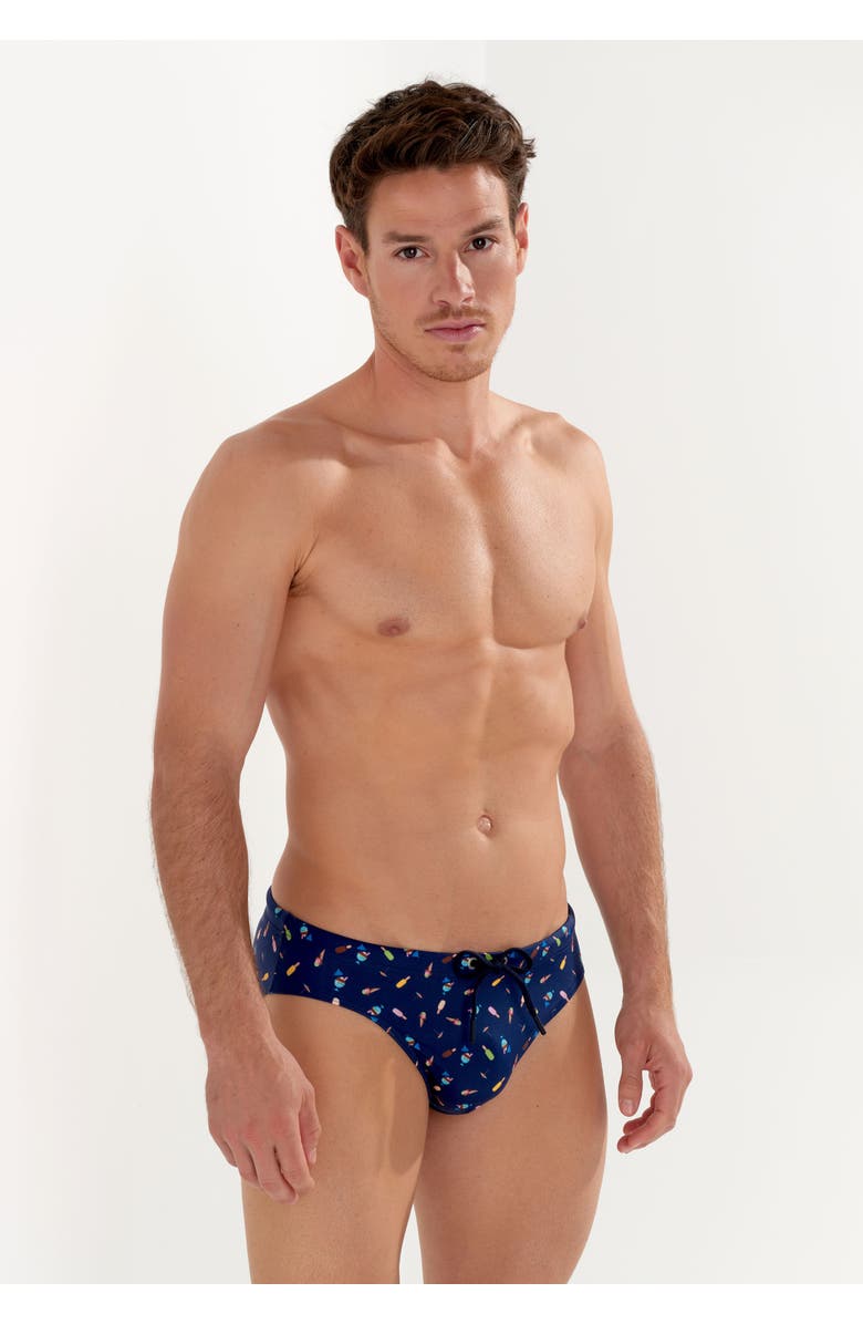 HOM Summer Swim Mini Briefs, Alternate, color, Navy Print