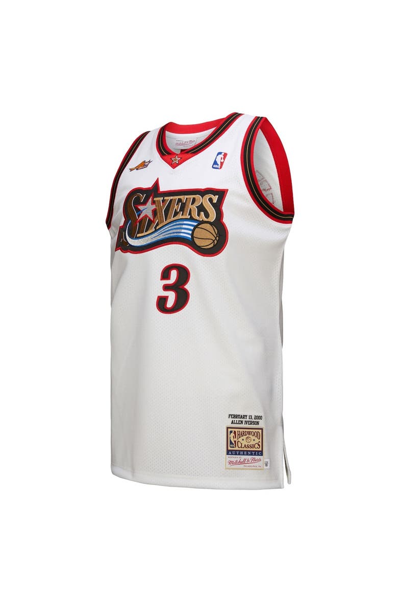 Men's Mitchell & Ness Allen Iverson White Philadelphia 76ers 2000 NBA All-Star Game Authentic Jersey, Alternate, color, White