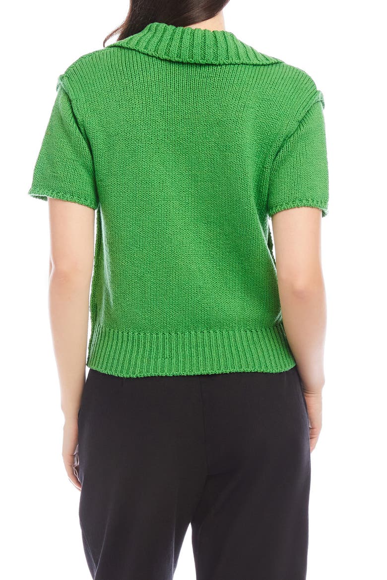 Evie Cotton Johnny Collar Polo, Alternate, color, GREEN