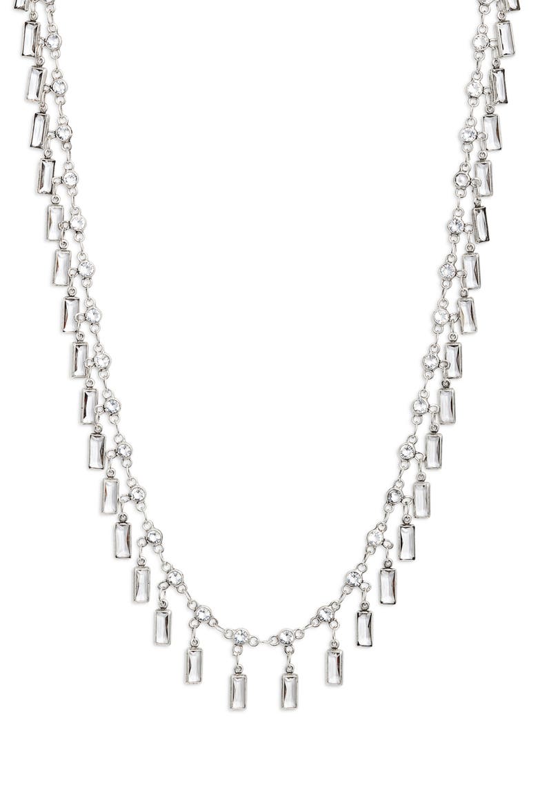 Night Sky Cubic Zirconia Necklace, Main, color, SILVER