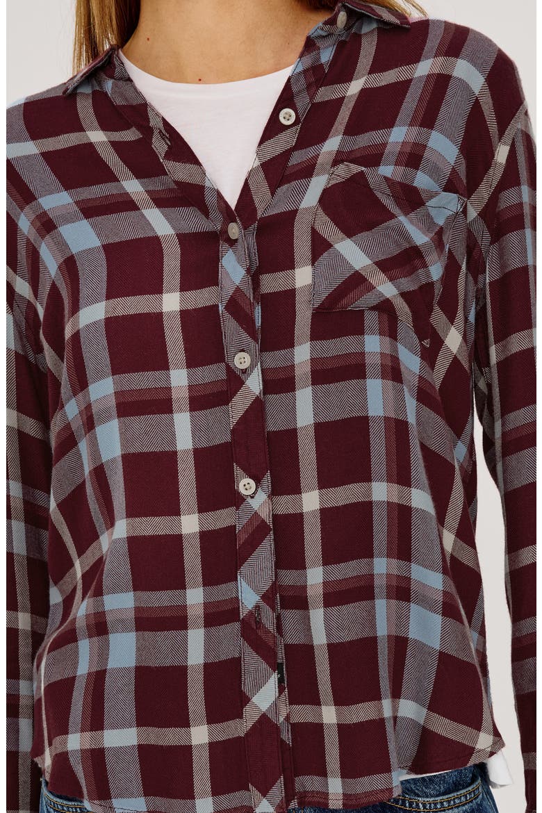 Hunter Plaid Long Sleeve Shirt, Alternate, color, PLUM CREAM