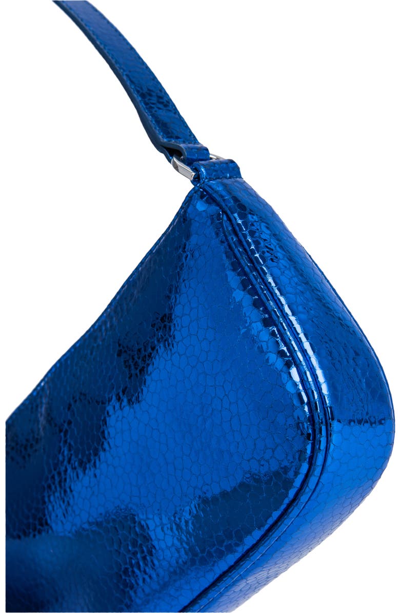 By Far Rachel Metallic Flagstone Leather Shoulder Bag, Alternate, color,