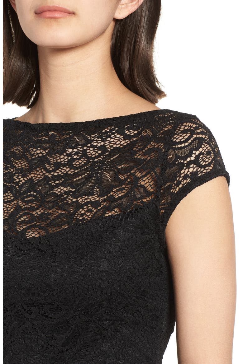Lace Romper, Alternate, color, BLACK