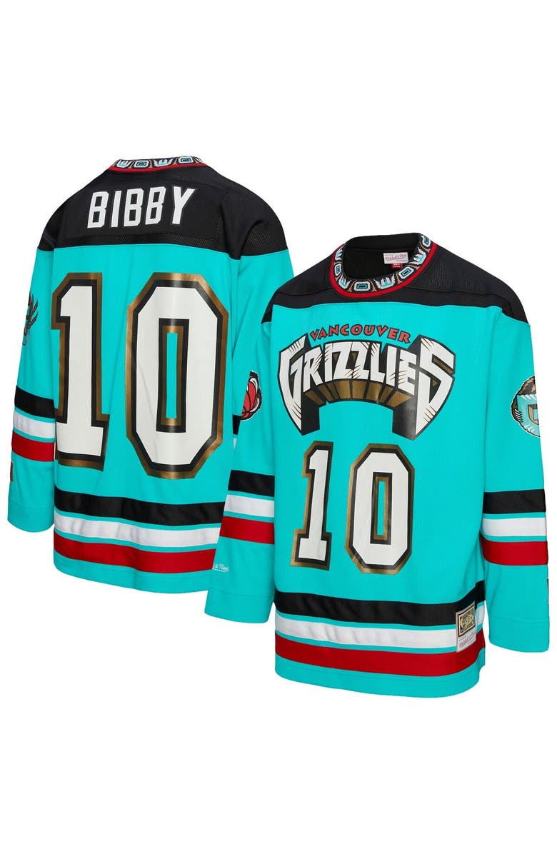 Mitchell & Ness Unisex Mitchell & Ness Mike Bibby Turquoise Vancouver Grizzlies Maxxed Out Fashion Hockey Jersey, Main, color, Turquoise