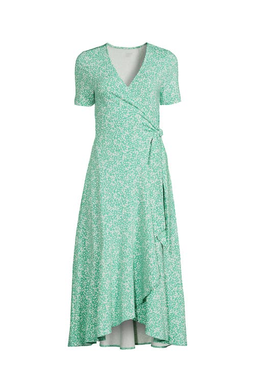 LANDS' END LANDS' END COTTON MODAL VNECK WRAP MINI DRESS 