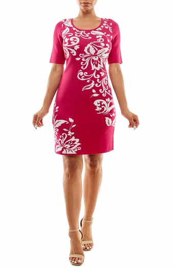 Nina Leonard Jacquard Sweater Dress
