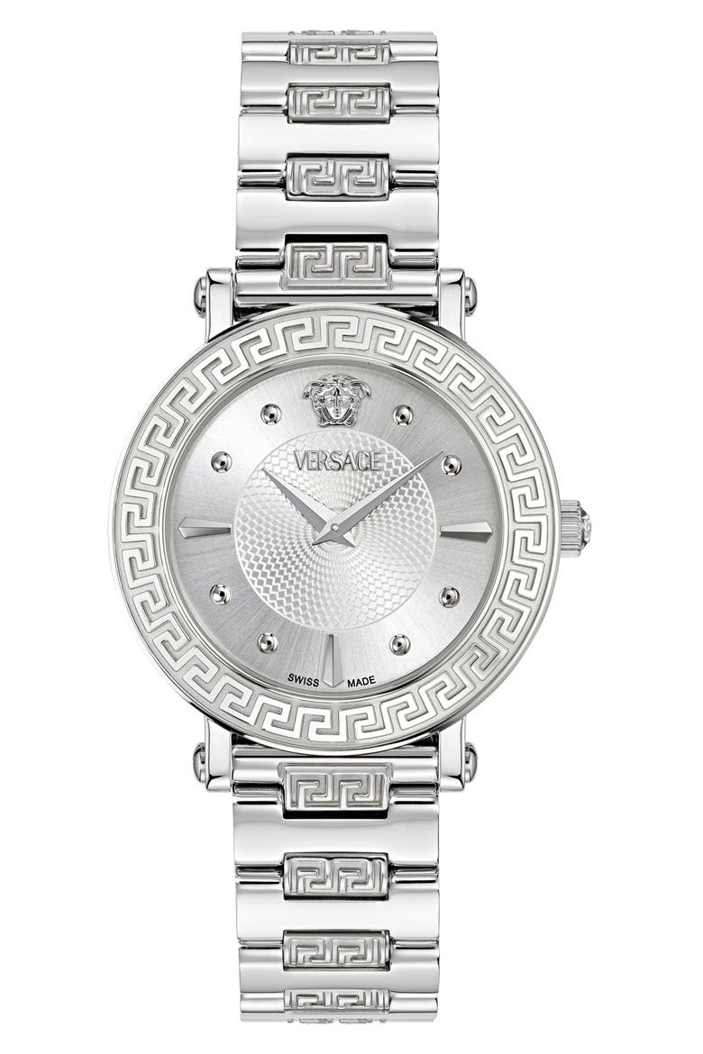 Greca Sphere Bracelet Watch, 35mm, Main, color, STAINLESS STEEL