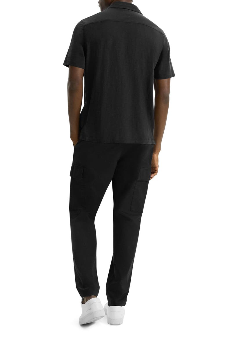 Noran Short Sleeve Knit Button-Up Shirt, Alternate, color, BLK