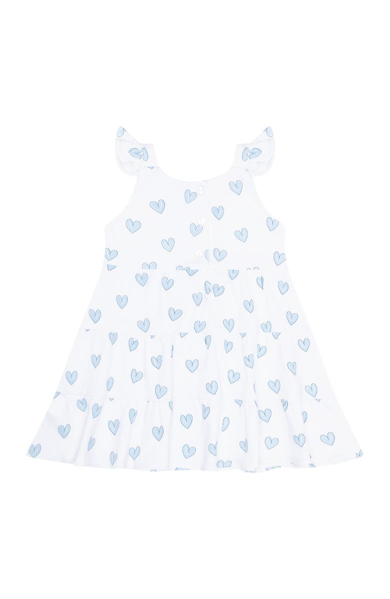 Nellapima Blue Heart Print Ruffle Dress - Toddler, Alternate, color, Blue