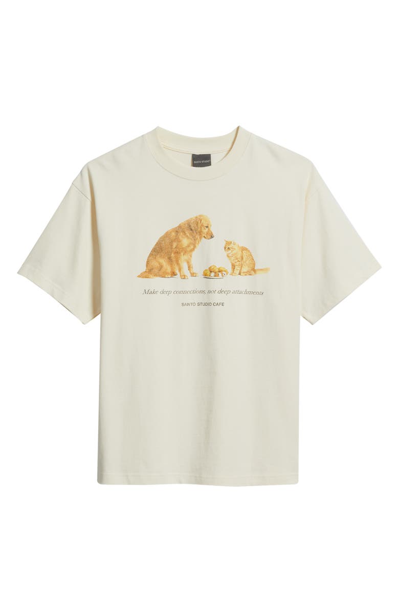SANTO STUDIO Connections Graphic Cotton T-Shirt, Alternate, color, Cream