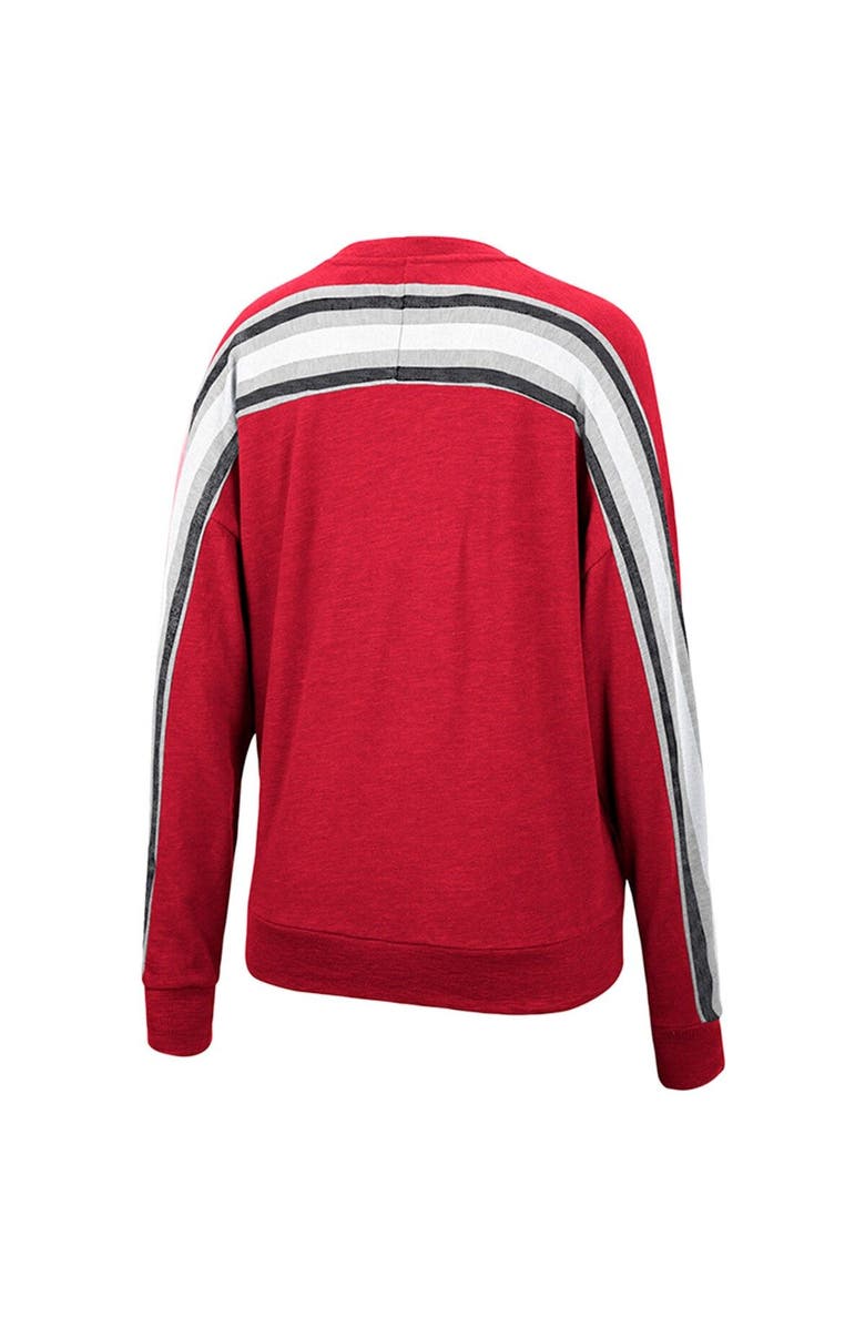 COLOSSEUM Women's Colosseum Heathered Crimson Indiana Hoosiers Team Oversized Pullover Sweatshirt, Alternate, color, 