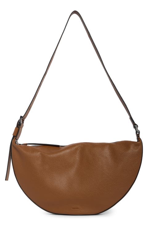 Half Moon Leather Shoulder Bag