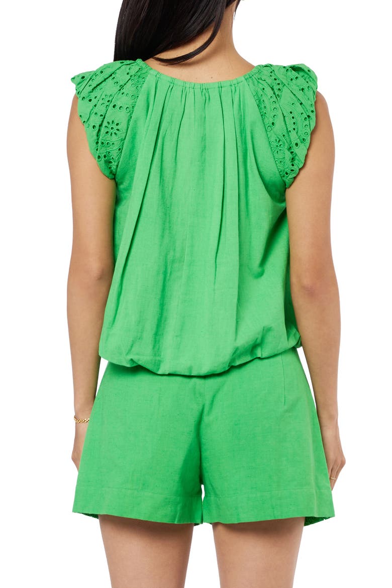 Ada Eyelet Embroidery Bubble Hem Shirt, Alternate, color, GREEN
