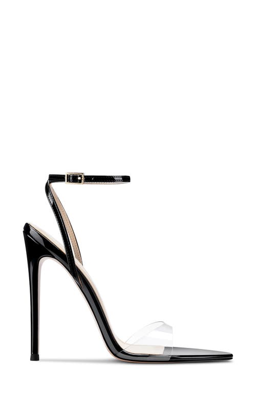 Femme La Gg Ankle Strap Pointed Toe Sandal In Black