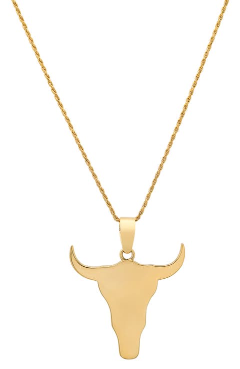 Mini Gold Steer Pendant Necklace