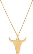 Established Mini Gold Steer Pendant Necklace