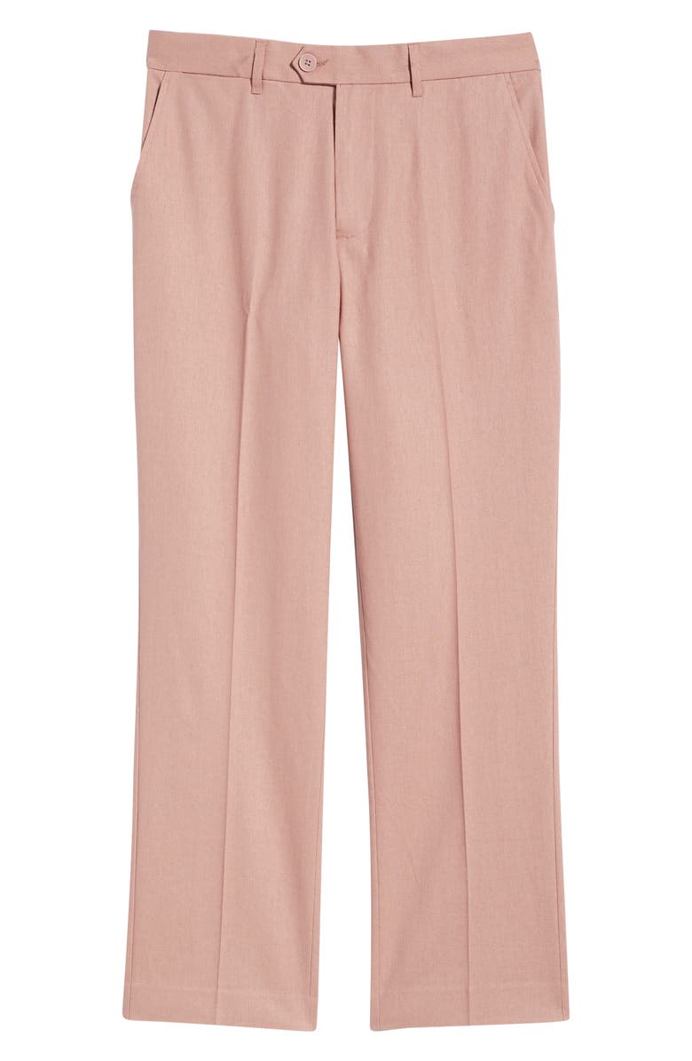 Percival Tailored Flat Front Linen & Cotton Trousers, Main, color, Mauve