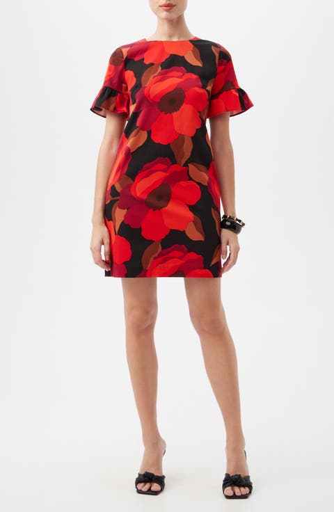 Darling Ruffle Sleeve Shift Dress