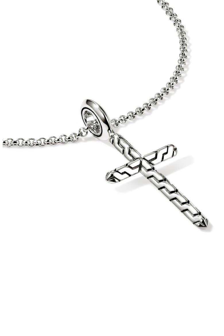 JH Essential Cross Pendant Necklace, Alternate, color, SILVER