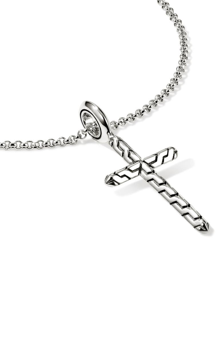 John Hardy JH Essential Cross Pendant Necklace, Alternate, color, Silver