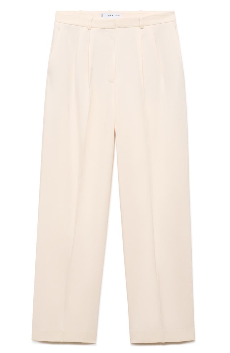 MANGO Pleated Straight Leg Pants, Alternate, color, Ice Grey