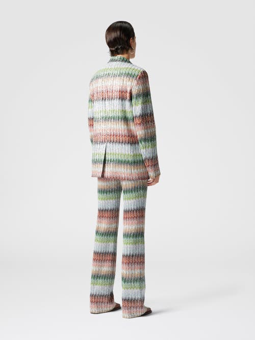 Shop Missoni Dégradé Zig Zag Knit Blazer With Sequins In Multicoloured