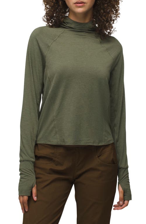 prAna Sol Searcher UPF 50 Sun Hoodie in Rye Green 