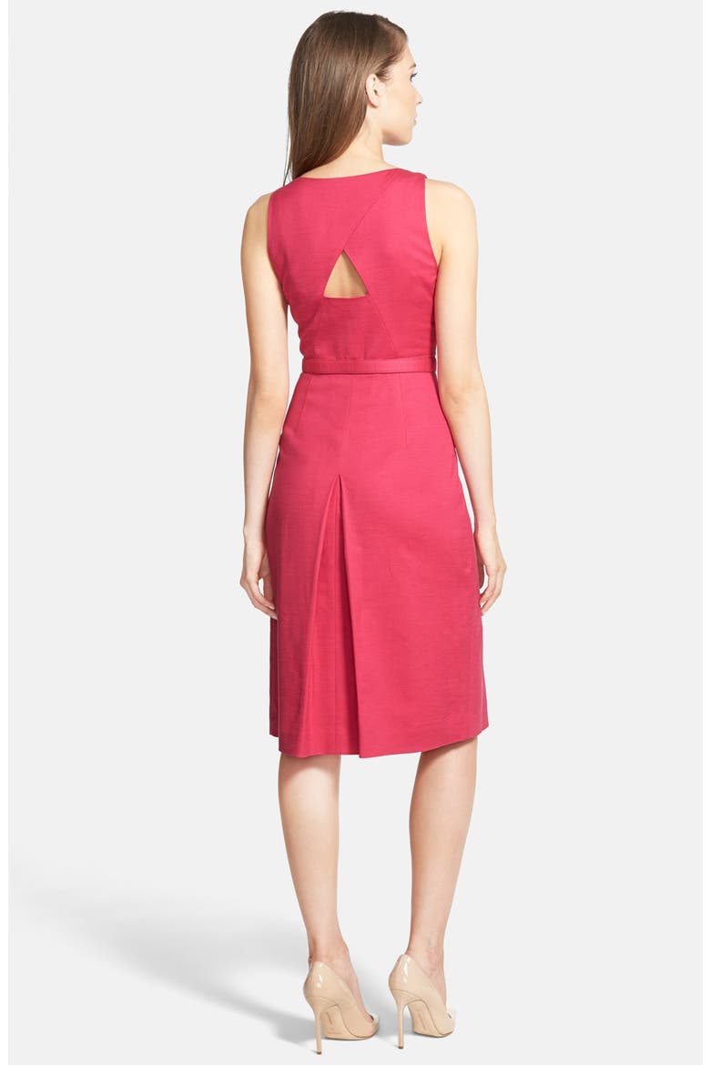 Belted Inverted Pleat Dress, Alternate, color, PINK VIVACIOUS
