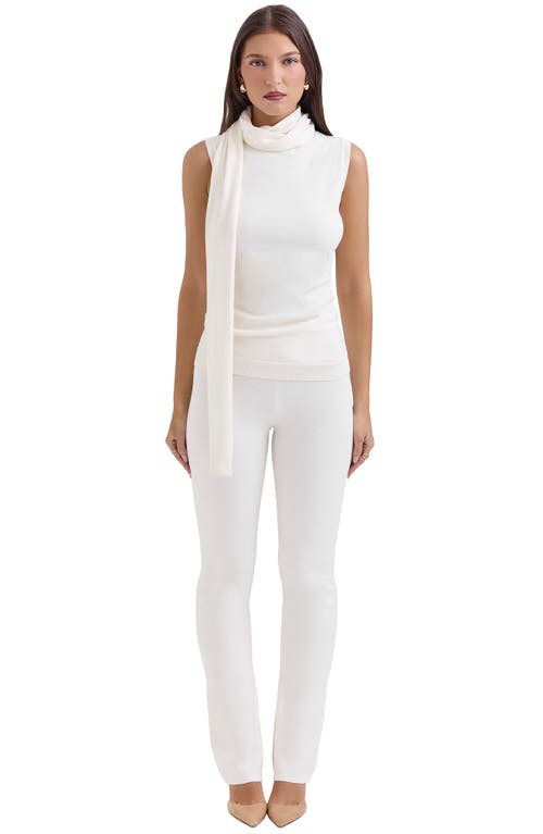 House Of Cb Wren Slim Fit Cotton & Cashmere Knit Pants In Ivory