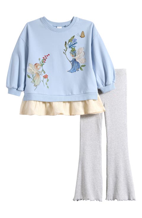 Kids' Fairy Graphic Sweatshirt & Flare Leggings Set (Baby, Toddler, Little Kid & Big Kid)