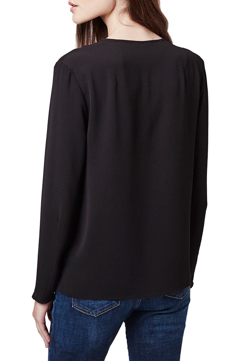 Twist Front Blouse, Alternate, color, BLACK