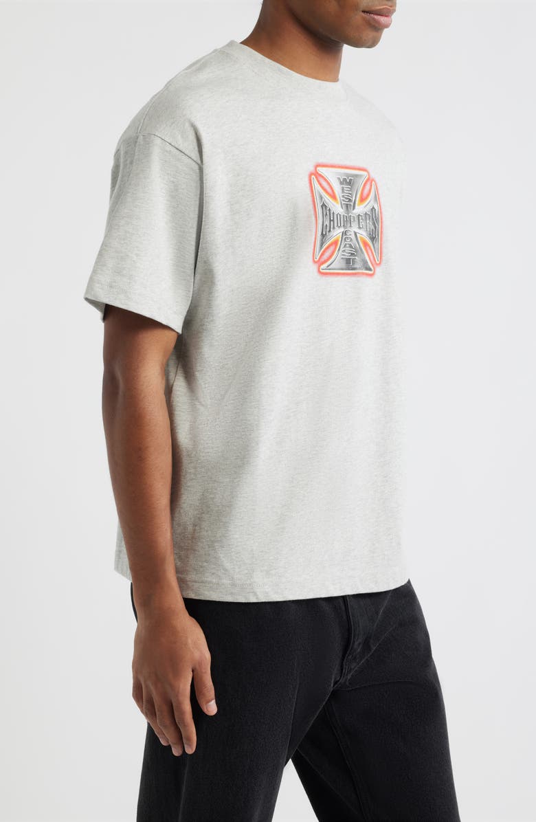 ID Supply Co West Coast Choppers Orange Glow Graphic T-Shirt, Alternate, color, Heather Grey