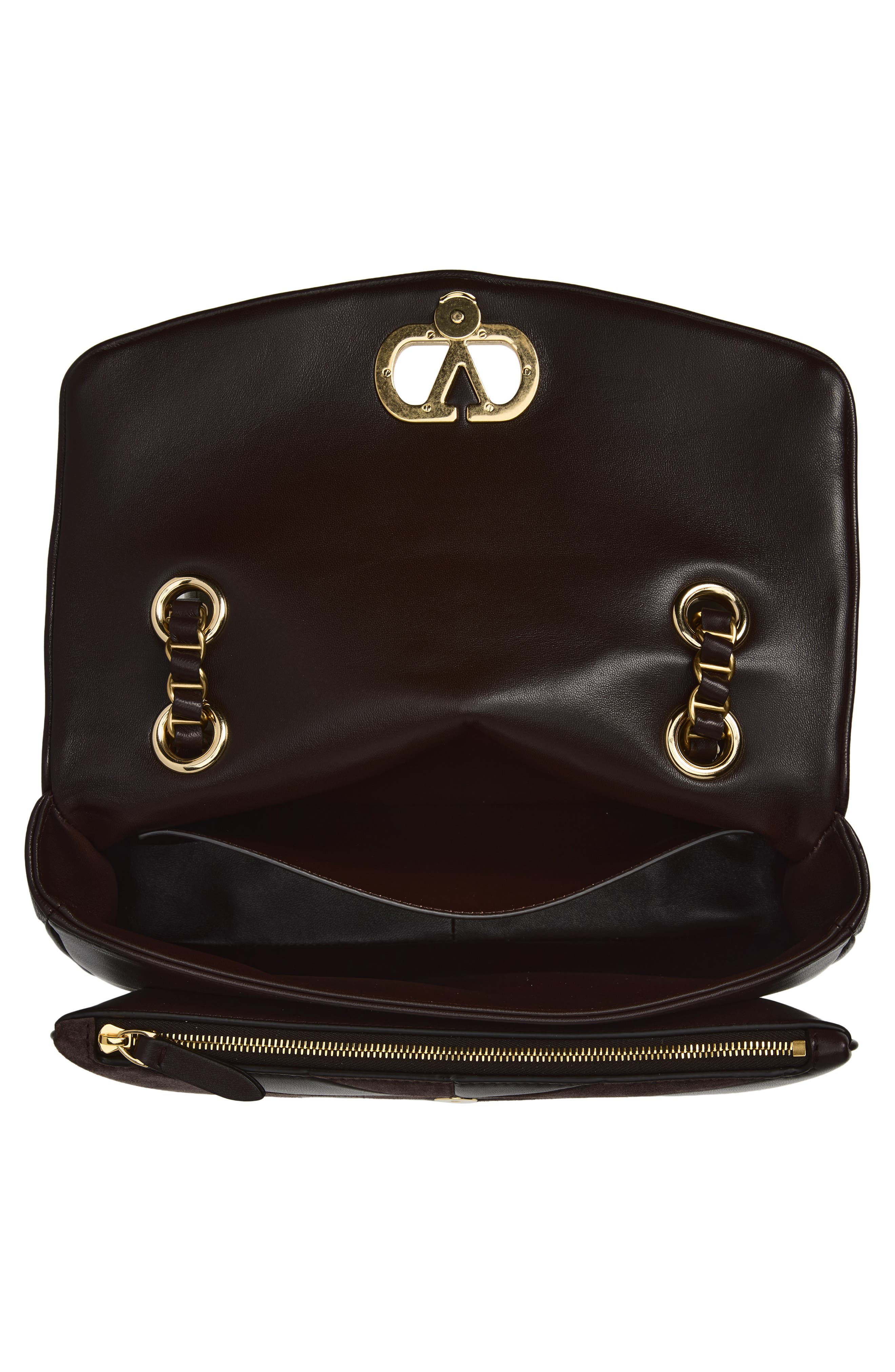 Djuna Medium Leather Shoulder Bag, Alternate, color, BROWN