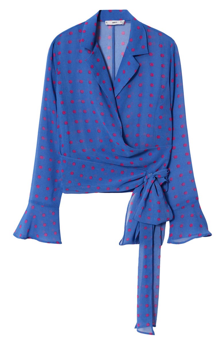 MANGO Polka Dot Sheer Blouse, Alternate, color, 
