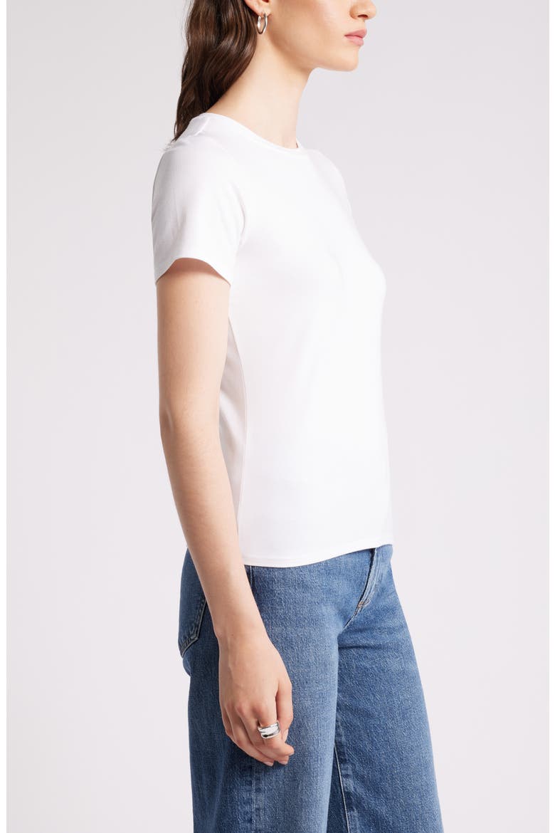 Pima Cotton Blend Crewneck T-Shirt, Alternate, color, WHITE