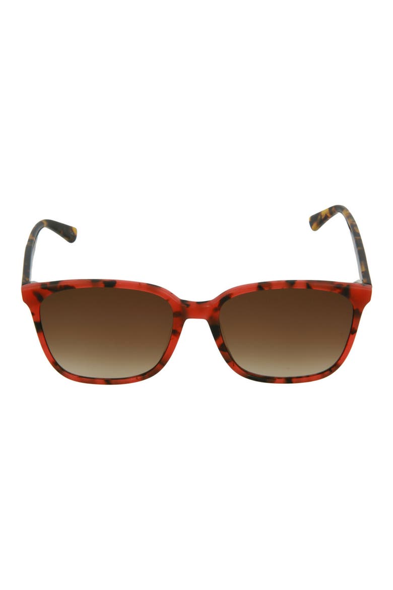 55mm Square Sunglasses, Main, color, SHINY RED HAVANA/ BRW