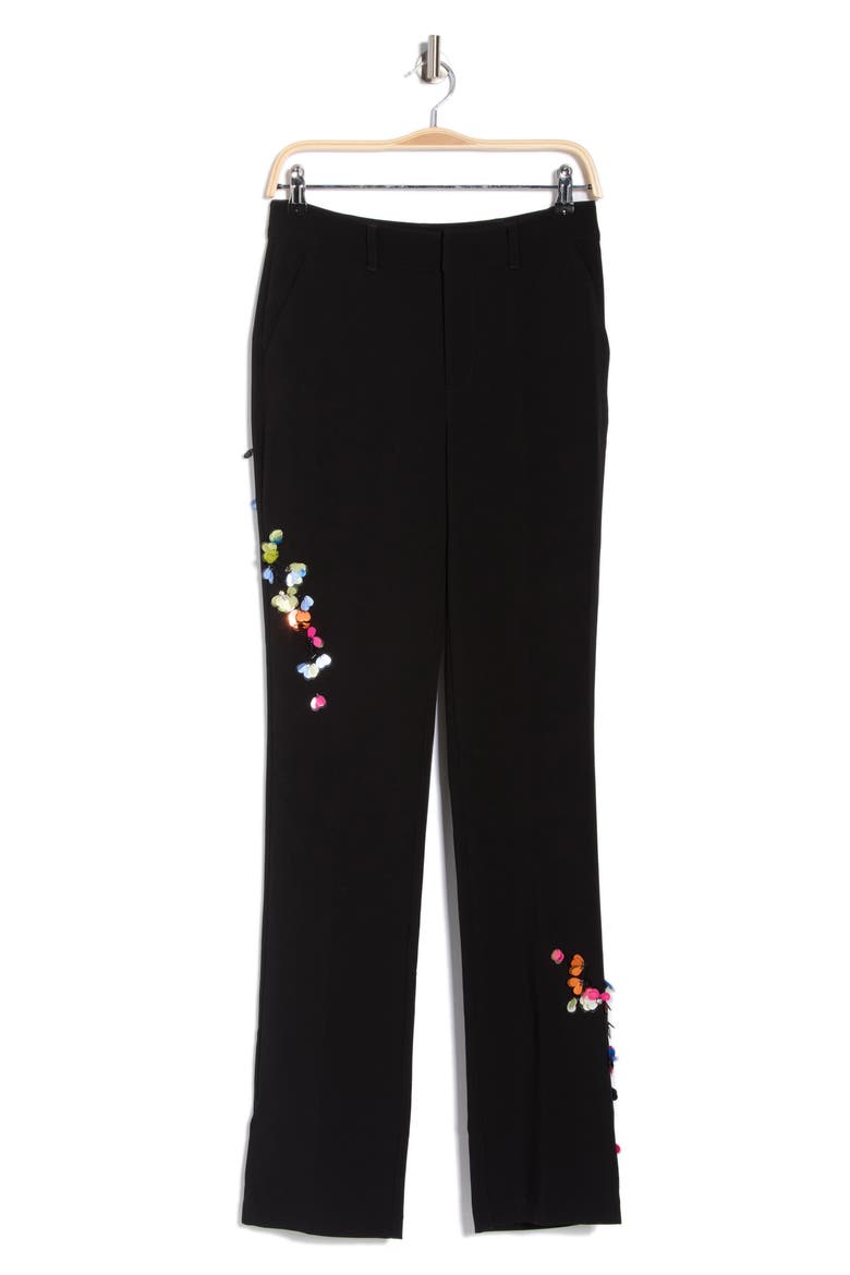 Paillette Vines Kerry Pants, Alternate, color, BLACK/ MULTI