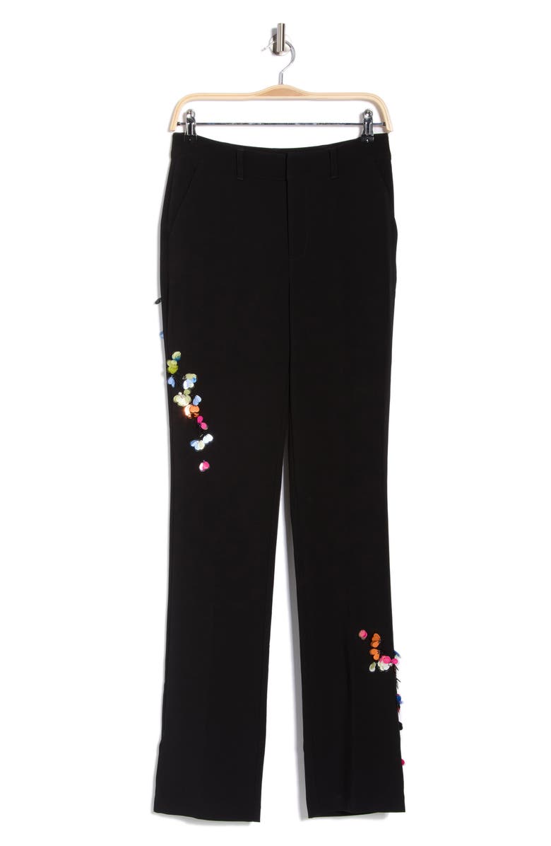 Cinq à Sept Paillette Vines Kerry Pants, Alternate, color, Black/ Multi